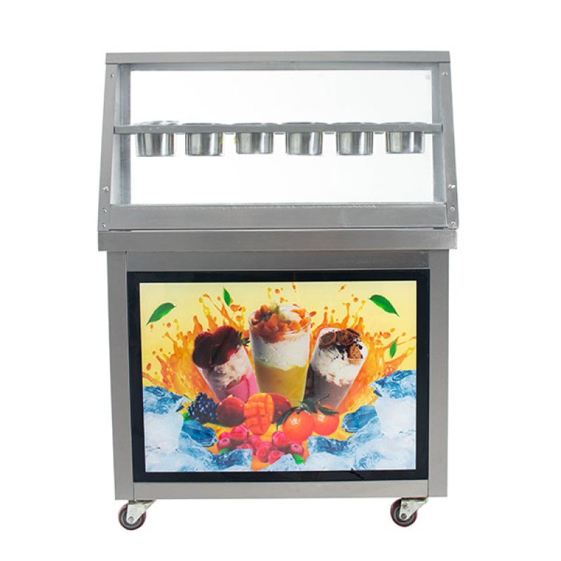 Фризер для ролл мороженого KCB-1Y Foodatlas (контейнеры, световой короб, стол для топпингов)