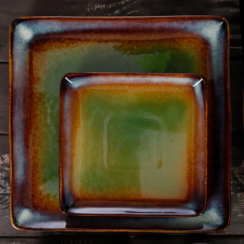 Тарелка квадратная «Corone Verde» 158х158 мм синий+зеленый