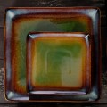 Тарелка квадратная «Corone Verde» 232х232 мм синий+зеленый