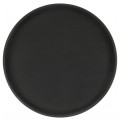 Поднос прорезиненный круглый 400х25 мм черный [1600CT Black]