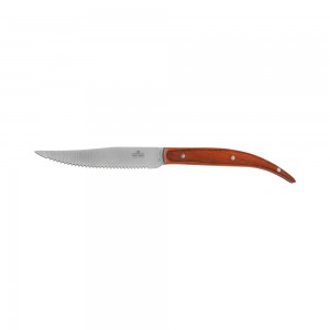 Нож для стейка 235 мм с зубцами Luxstahl коричневая ручка