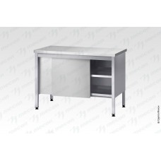 Стол производственный закрытый СПЗп - 1000*600*860 "Profi Ral", борт, двери-купе, полка сплошная