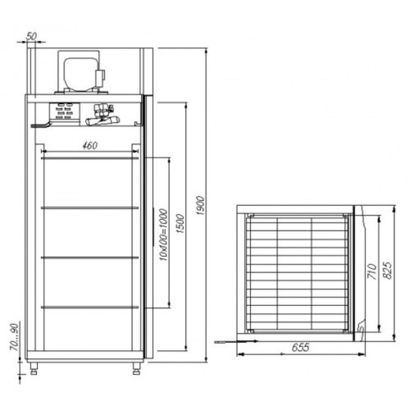 Шкаф Carboma F 560 морозильный двери металл