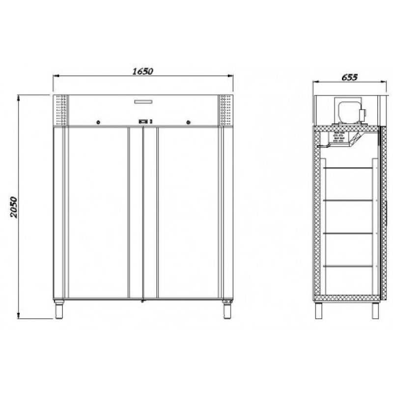 Шкаф Carboma R 1120 холодильный металлические двери